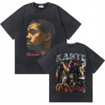 Pestud Vintage Rapper Kanye West L&otilde;petamiskaru Graafiline T-s&auml;rk Meestele Puuvillane T-s&auml;rk Meeste Hip Hop Mood &Uuml;legabariidiline T-s&auml;rk S