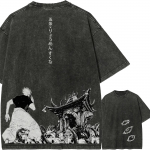 Jujutsu Kaisen Gojo vs Sukuna Vintage T-s&auml;rk Meeste Retro Happepesu Graafiline T-s&auml;rk Puuvillane &Uuml;lesuurusega Harajuku Streetwear Anime Top M