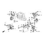 50823-S9A-013 Auto mootoripadi Mootorikinnituse kronstein Honda CR-V 2002-2006 jaoks 50823S9A013 must