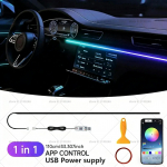 SEAT Ibiza autodekoratsiooni valgusriba, v&auml;rviline akr&uuml;&uuml;l esiklaasi helisummutusriba, meeleoluvalgustus in1 usb plug