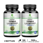 Orgaanilised sennalehe ekstrakti kapslid, 1500 mg, Sennalehe ekstrakt, Sobib nii meestele kui naistele 120*2