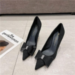 Naiste kitsad kontsaga kingad S&uuml;gis Uued Terava ninaga Madala suuga Rhinodrill Liblikas S&otilde;lm Denim Libisevad kontsad 34 must