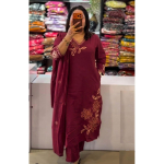 Pakistani Puuvillane Tikandiga Salwar Kameez India Naiste Etniline Kurta P&uuml;ksikomplekt M-38 vaarika