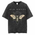 Streetwear Bad Omens B&auml;ndi Muusika Tuur Pestaud T-s&auml;rk Retro 90ndad Meeste Naiste R&otilde;ivad T-s&auml;rk Vabaaja &Uuml;lem&otilde;&otilde;dulised T-s&auml;rgid S