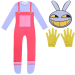 Laste H&auml;mmastav Digitaalne Tsirkus Joonisfilm Jax Cosplay Kost&uuml;&uuml;m Poistele T&uuml;drukutele Halloweeni Karnevali Kombinesoonid Maskeerimispeo Riietus 6T(130) red