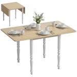 Kokkupandav s&ouml;&ouml;gilaud 2-6 inimesele 74-134 cm, k&ouml;&ouml;gilaud 2 allaklapitava k&uuml;ljega, terasjalad, naturaalne puit 134 x 80 x 75 cm