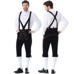 Meeste Oktoberfest Kost&uuml;&uuml;mikomplekt - Pikkade varrukatega s&auml;rk ja traksip&uuml;ksid, Kaheosaline Baieri riietus festivaliks XXL must