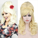 HAIRJOY S&uuml;nteetiline juustega mesilastaruga parukas Naistele Krussis Pikk Kuumakindel Cosplay parukid 26inches white