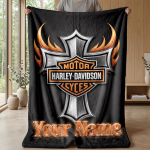 Harley-Davidson Custom Flanneli viskepadi Prindi oma nimi Tekst Pehme soe tekk P&uuml;hadekingitus 150cmx180cm