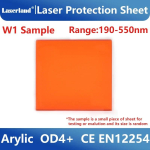 T&ouml;&ouml;stuslik Laser 1064nm Kaitseklaas Aken Proov L&auml;bipaistev Leht Akr&uuml;&uuml;l Ohutuskatte W1 Sample orange