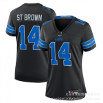 Meeste NFL Detroit Lionsi Ameerika jalgpalli s&auml;rk Hutchinson 97 St. Pruun 14 26 Sinine Tikitud Meeskonna Spordis&auml;rk L&uuml;hikeste Varrukatega XXL