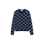 GUCCI GG All Over Kaelusega kampsun Tumesinine (Unisex) Kampsunid 692900 XKCC5 4492 S white