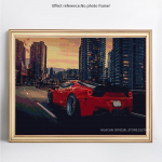 Teemantmaaling City Night Car Teemanttikandid Mosaiik Ristpistes Rhinestones T&auml;is&uuml;mmargune Scenic 20X30CM