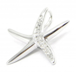 Les Tr&eacute;sors De Lily [I3617] - Pendentif Argent 'Etoile des Mers' Blanc argent&eacute; (rhodi&eacute;) - 20 mm h&otilde;be