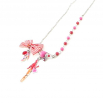 NOA [I5366] - Collier Cr&eacute;ateur 'Emilie' rouge rose punane