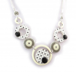 NOA [K0193] - Collier Cr&eacute;ateur 'Coloriage' blanc gris hall