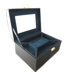 Davidti [Q0652] - t&uuml;rkiissinine must 'Humeur Fleurie' ehtekarp - 22. 5x18. 5x11. 5 cm must