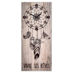 Les Tr&eacute;sors De Lily [Q9060] - pruun 'Boho' puidust seinakell (Living your dreams - unen&auml;op&uuml;&uuml;dja) - 70x30 cm pruun