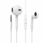 3,5 mm juhtmega k&otilde;rvaklapid telefonidele MP3 MP4 muusikapleier Super bass mikrofoniga Valged k&otilde;rvaklapid valge