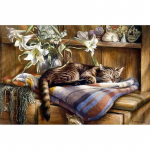 Teemantmaaling Kassi Teemantmaaling T&auml;is&uuml;mmargune loomade ristpistega kodukaunistus 20X30CM