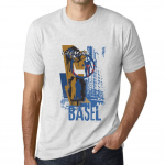 Meeste vintage tees&auml;rk Graafiline T-s&auml;rk Basel Lifestyle Vintage valge XS anti-flash valge v&auml;rv
