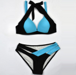 Naiste mood rannariided, v&auml;rvilised &otilde;mblused bikiinid l&otilde;hestatud ujumistrikoo p&auml;itsed sidemega, prinditud rannariided S