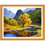 UUS 3D DIY teemantmaal Ristpistega s&uuml;gisene maastik, kristallist n&auml;put&ouml;&ouml;, t&auml;isteemantdekoor 20X30CM