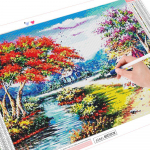 5D isetehtud teemantmaalimaja t&auml;is&uuml;mmarguse tikandiga maastik Uus saabumine 20X30CM