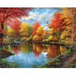 5D DIY Teemantmaal Loojuv p&auml;ike Maastiku Ristpistes T&auml;isteemanttikandid 20X30CM