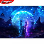 5D-teemantmaal, t&auml;ispuuritav &uuml;mmargune joonisfilm DIY teemanttikandid ristpistes kodukaunistus 20X30CM