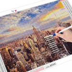 T&auml;isruudu puur Teemantmaaling Linn Teemanttikandid Maastik Mosaiik N&auml;put&ouml;&ouml; Pilt kivist kodukaunistusest Full Round (20X30CM)