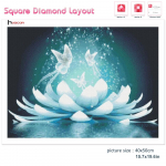 Huacani 5d teemantmaali lootose liblikas ruut/&uuml;mmargune teemantmosaiik fantaasia loomalillede tikandiga ruumidekoori kleebis Full Square 20*30 cm