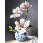 Isetegija 5D teemantmaaling lilled vaasis ristpistes komplekt t&auml;isnurkse tikandiga mosaiikkunsti pilt kivikividest kaunistus kingitus Full Round 20x30CM