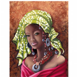 5D DIY teemantmaal Aafrika printsess Tikand Ristpistes 5D Kodukaunistuse kingitus Full Round 20x30CM