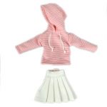 Talvised mustad top kapuutsid Sweetshirt Plisseeritud seelikud &Uuml;likonnariided Barbie-nuku r&otilde;ivad 1/6 BJD nukkudele Aksessuaarid valge/heleroosa v&auml;rv