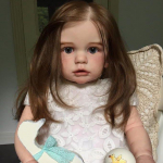 BZDOLL 60 CM 3D-v&auml;rviga Nahk Pehme Silikoonist Reborn Baby Doll T&uuml;drukutele Riidest keha Realistlik pikkade juustega Printsess V&auml;ikelaps Alive Kleit Bebe 60cm 3D-paint Skin Doll