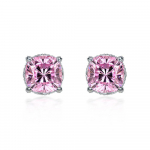 Gica Gema k&otilde;rge s&uuml;sinikusisaldusega teemantk&otilde;rvar&otilde;ngad 925 sterling h&otilde;be 10*10 mm &uuml;mar roosa kalliskivi romantilised peened ehted pulmapeo kingitused uus trend 925 Silver roosa