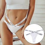 FINETOO seksikas ristrihm puuvillane G-stringiga alusp&uuml;ksid, naiste kirjarihm V&ouml;&ouml;koht bikiinid t&uuml;drukute aluspesu &otilde;&otilde;nes naistepesu M valge