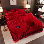 King-suurus/queen-suurus/t&auml;issuuruses lina tekikattega padjap&uuml;&uuml;ri komplekt paks puuvillane magamistoa lihtne voodipesu kvaliteetne full4pc1.8m