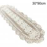 Talos Vintage k&auml;sit&ouml;&ouml;na valmistatud heegeldatud pitsist &otilde;&otilde;nes s&ouml;&ouml;gilaua jooksja, kodukaunistus 30*90cm