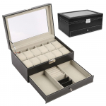 Ehete hoiukarp 12 pesaga kellakarp Kahekihiline ehtekarp k&auml;ev&otilde;ru kaelakee ja muu jaoks