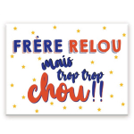 Les Tr&eacute;sors De Lily [A3622] &ndash; keraamiline magnet 'Fr&egrave;re' valge sinine punane (Lohakas vend, aga liiga armas! ! ) - 8x6 cm mitmev&auml;rviline