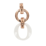 Les Tr&eacute;sors De Lily [R5026] &ndash; h&otilde;bedane ripats 'Sissi' roosakasvalge (keraamiline) - 20x12mm valge