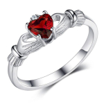925 Sterling H&otilde;bedast S&otilde;rmused Naistele Iiri Claddagh Loodud Nano Smaragd S&uuml;damekujuline Solitaire S&otilde;rmus Klassikaline Peen Ehtekunst 8 white