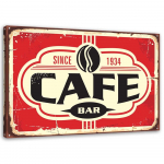 L&otilde;uenditr&uuml;kk Retro Plakati Sign Cafe 60x40 punane