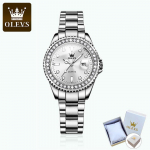 OLEVS uus tipp naiste k&auml;ekell Water Ghost koos teemantkvartskellaga naiste k&auml;ekell valge