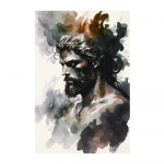 3 tr&uuml;kist koosnev komplekt Kreeka jumalad Zeus Hades Poseidon Odin Thor m&uuml;toloogiaplakat Abstraktne neutraalne akvarell Graffiti l&otilde;uend Seinakunst Kodukaunistus 50x70cm No Frame