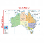 Inglise kaart Austraalia kaart Halduskaart Seinakujundus Taust Elu Kodu &Otilde;ppestuudio tarvikud Dekoratiivne rippuv pilt 42*30cm