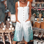 (Qunide) Naiste vabaaja varrukateta laia s&auml;&auml;rega avara n&ouml;&ouml;biga lai kaprise ja taskutega kombinesoon M roosa