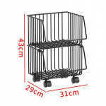 K&ouml;&ouml;gi k&ouml;&ouml;giviljariiul mitmekihilised metallp&otilde;randad virnastatavad riiulid puuviljade hoidmiseks. Korv. P&ouml;&ouml;rlevad rattad Korraldajad 2 layers 43*29*31cm